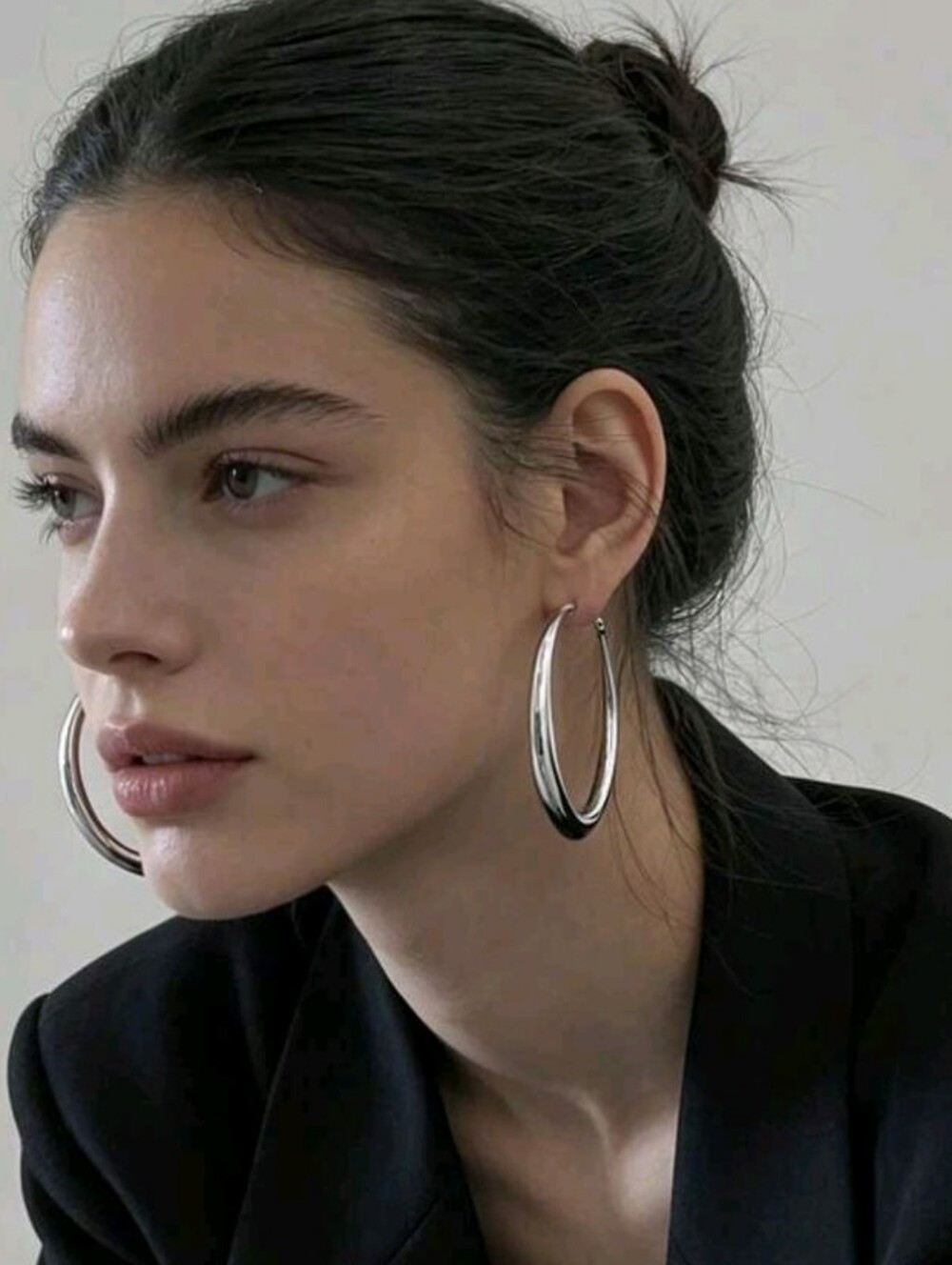 NEW! Classic- Casual Large Silver Hoop Earrings - Women Jewelry